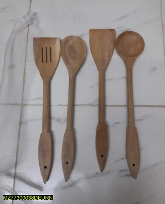 4 PCs wooden spatula spoons set