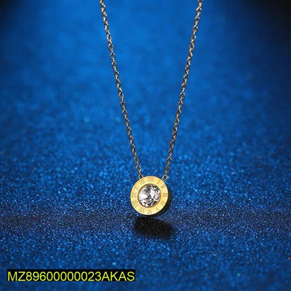 Round trendy gold plated pendant