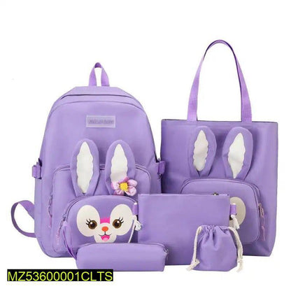 Rabbit style 5 PCs nylon backpack set