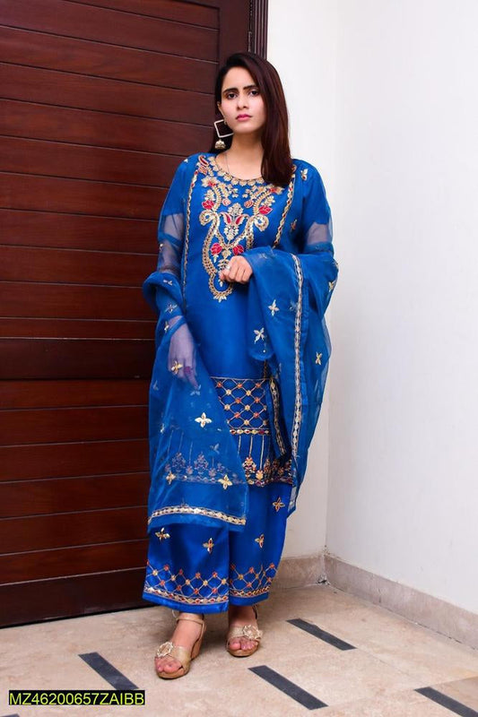 2 PCs women linen stitched suite