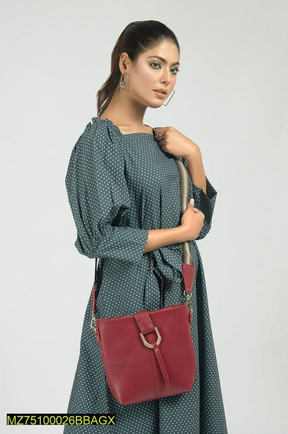 Bob pu leather crossbody bag maroon