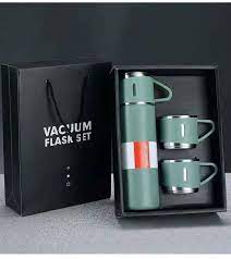 Stainless Steel Vacuum Thermal Flask Set with 3 cups-500ML