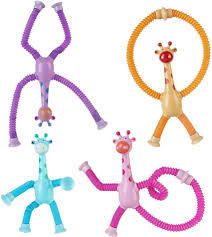 Telescopic Giraffe Pop Lights Tube - Sensory Suction Cup Toy for Kids | Stress Relief & Fun Play