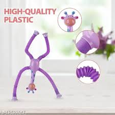 Telescopic Giraffe Pop Lights Tube - Sensory Suction Cup Toy for Kids | Stress Relief & Fun Play