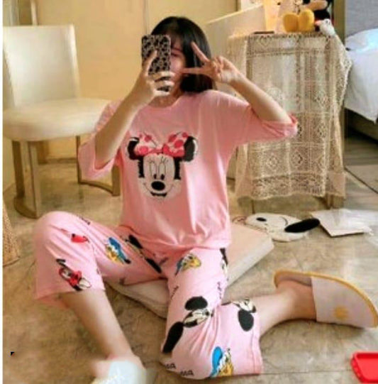 Cotton jersey two pcs mickey mouse printed