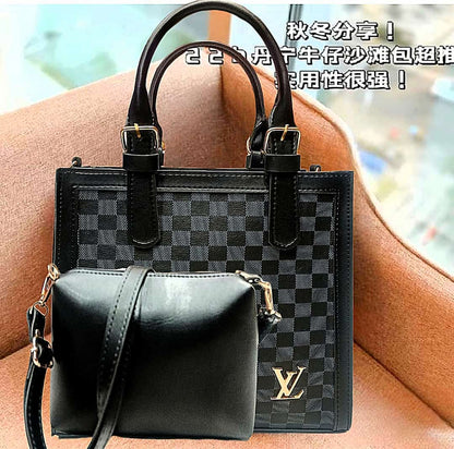 Branded two PCs women's handbags set