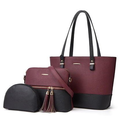 Shop Large Capacity Premium 3pcs Handbag Set