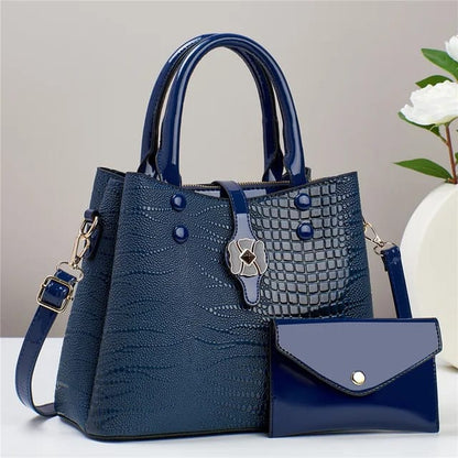 Women's shiny premium quality 2 PCs handbag set