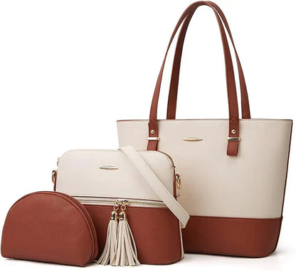 Shop Large Capacity Premium 3pcs Handbag Set